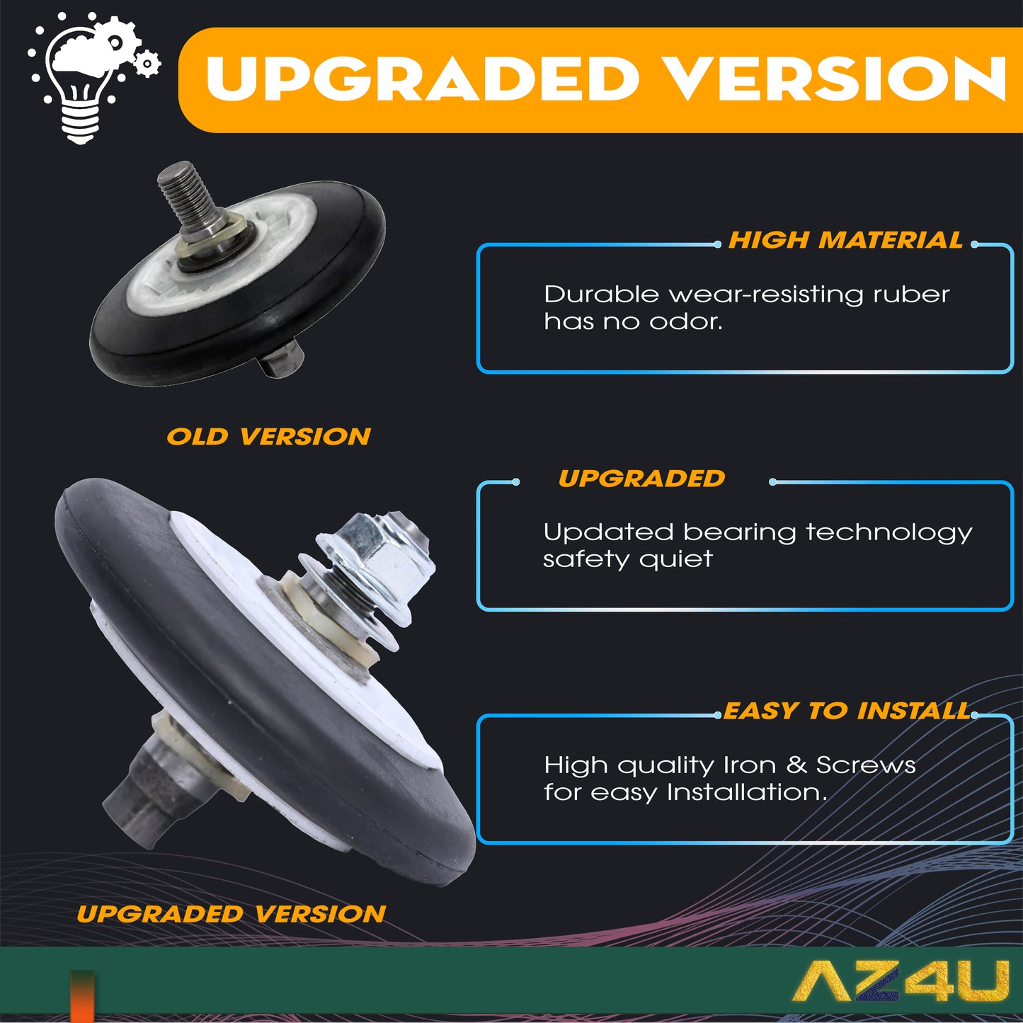 AZ4U Dryer Repair Kit For LG DLG0452W DLG1320W DLG1502W DLGX7188RM DLGX7601KE DLGX7711VE DLG2051W DLG2102W DLG2302R DLG2241W DLG2351W DLG2522W DLG2524W Dryer Drum Roller Belt Idler Pulley