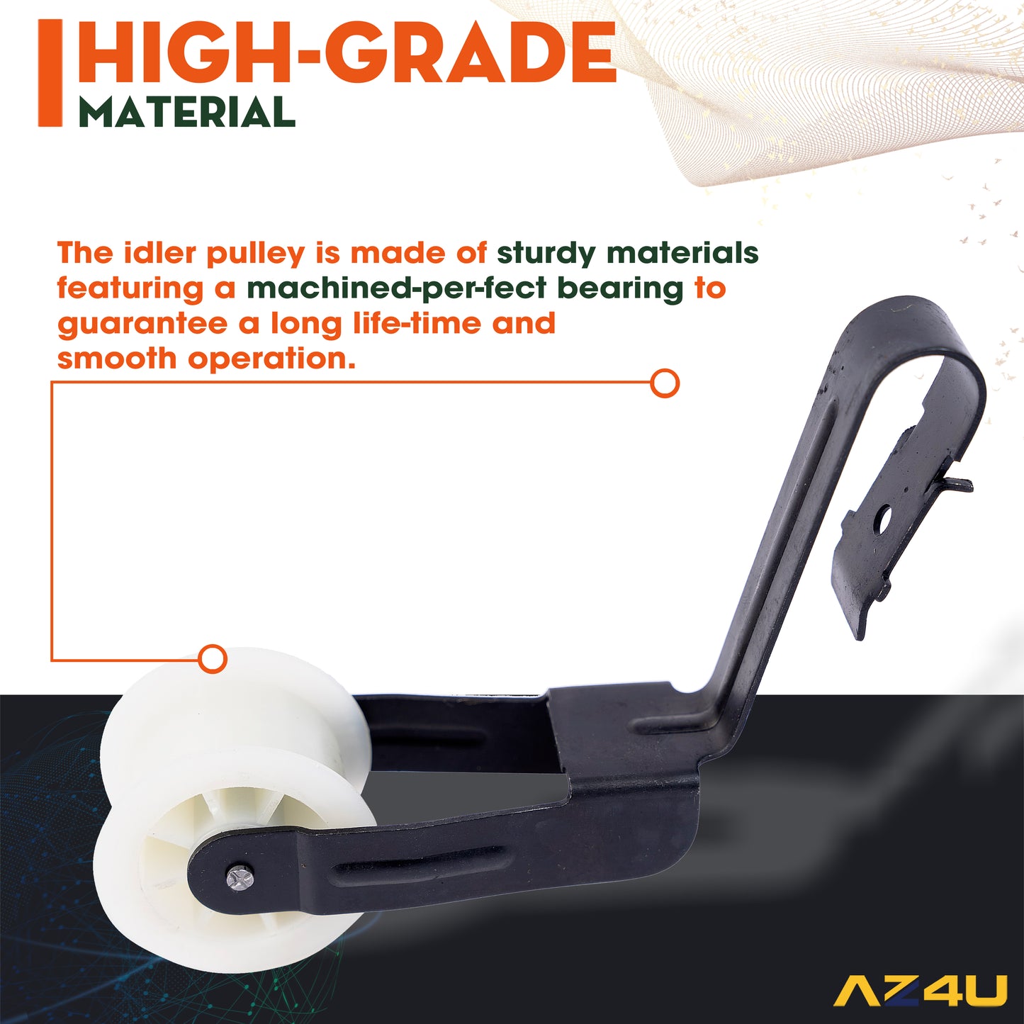 AZ4U Dryer Repair Kit Replaces For NED4600YQ1 NED4655EW1 4GNED4600YQ1 NED4600YQ0 NGD4655EW2 NED4500VQ0 NED4700YQ1 NED4500TQ0 NED4800VQ0 Drum Rollers 14210017 Belt 341241 Idler Pulley 14210023