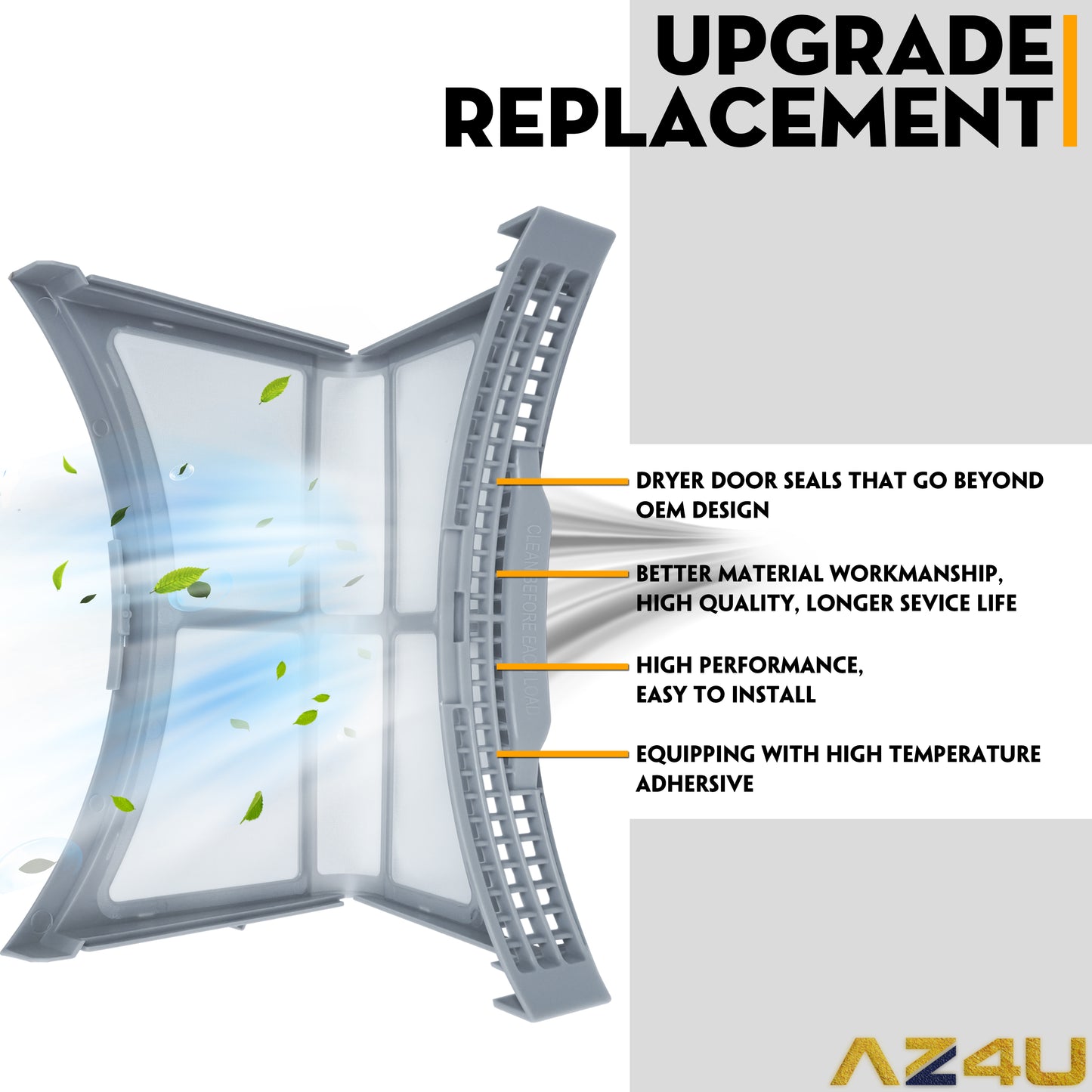 AZ4U 2024 Upgraded DC61-02595A AP4578777 Dryer Lint Filter Case Screen with Dryer Lint Brush - For Samsung Dryer Replaces 2069505, AP4578777, PS4206799 DV42H5200EW/A3, DV42H5000EW/A3, DV42H5200EP/A3