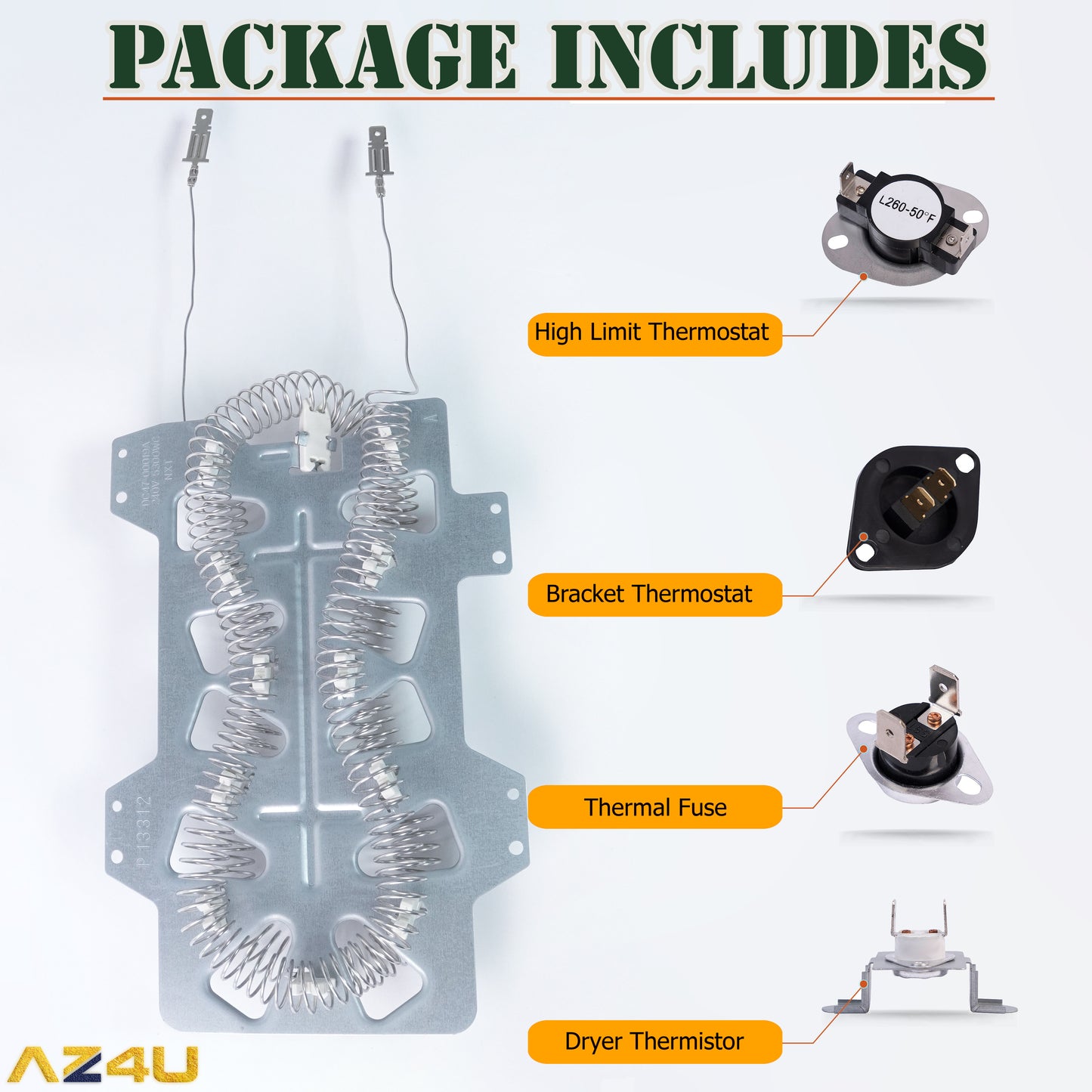 Dryer Heating Element Thermostat Replace for DVE50M7450W/A3 DV393ETPAWR/A1 DV42H5000EW/A3 DV48H7400EW/A2 DV363EWBEUF/A1 DV42H5200EW/A3 DV448AEW/XAA DV361EWBEWR/A3 DV42H5200EF/A3 DV419AEW/XAA
