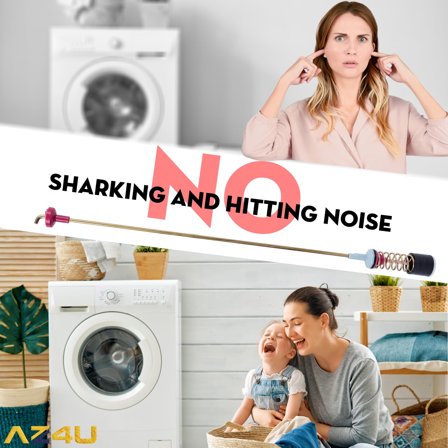4 Washer Suspension Rod Damper Replaces For WA45M7050AW/A4 WA5451ANW/XAA WA45N3050AW/A4 WA45T3200AW WA45T3400AV WA45T3400AW WA50R5200AW/US WA50R5400AV/US WA50T5300AC WA50R5400AW WA456DRHDSU/AA