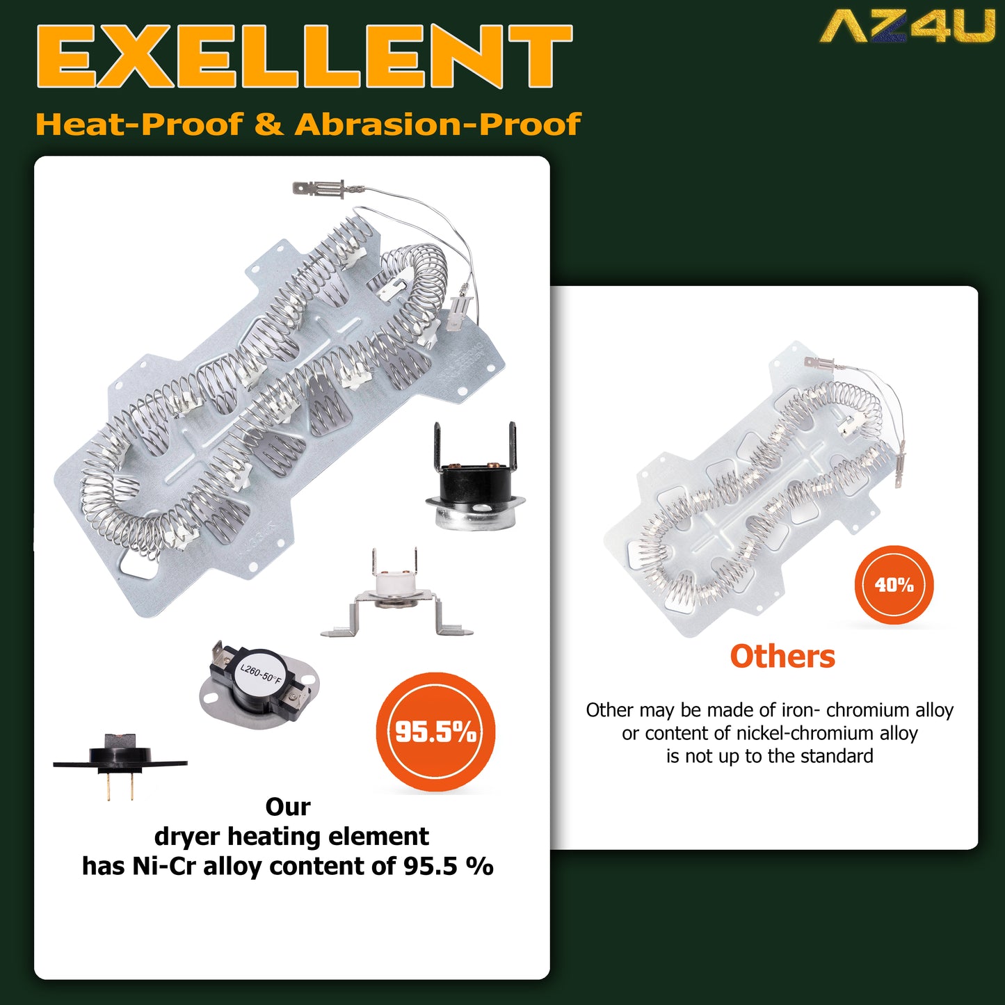 Dryer Heating Element Thermostat Replace for DVE50M7450W/A3 DV393ETPAWR/A1 DV42H5000EW/A3 DV48H7400EW/A2 DV363EWBEUF/A1 DV42H5200EW/A3 DV448AEW/XAA DV361EWBEWR/A3 DV42H5200EF/A3 DV419AEW/XAA