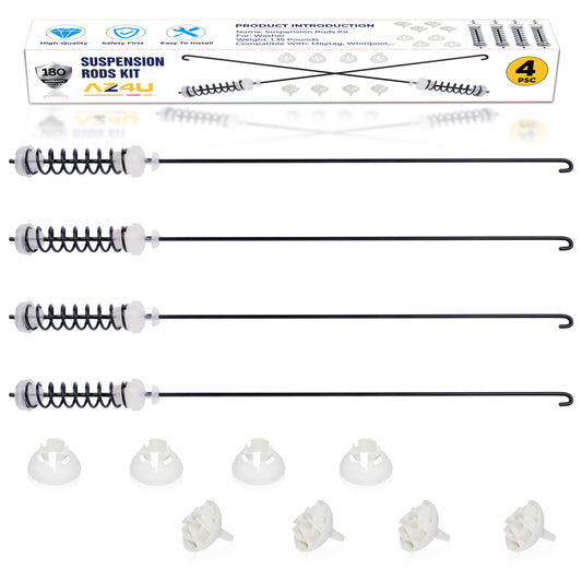 AZ4U Set 4Pcs Washer Suspension Rod Kit Replaces W10780048 For ATW4675YQ1, WTW4800XQ4 WTW4800XQ1 WTW4800XQ2, MVWC200XW2 MVWC200XW1 NTW4600YQ1 NTW4650YQ0 RTW4640YQ1 RTW4640YQ0