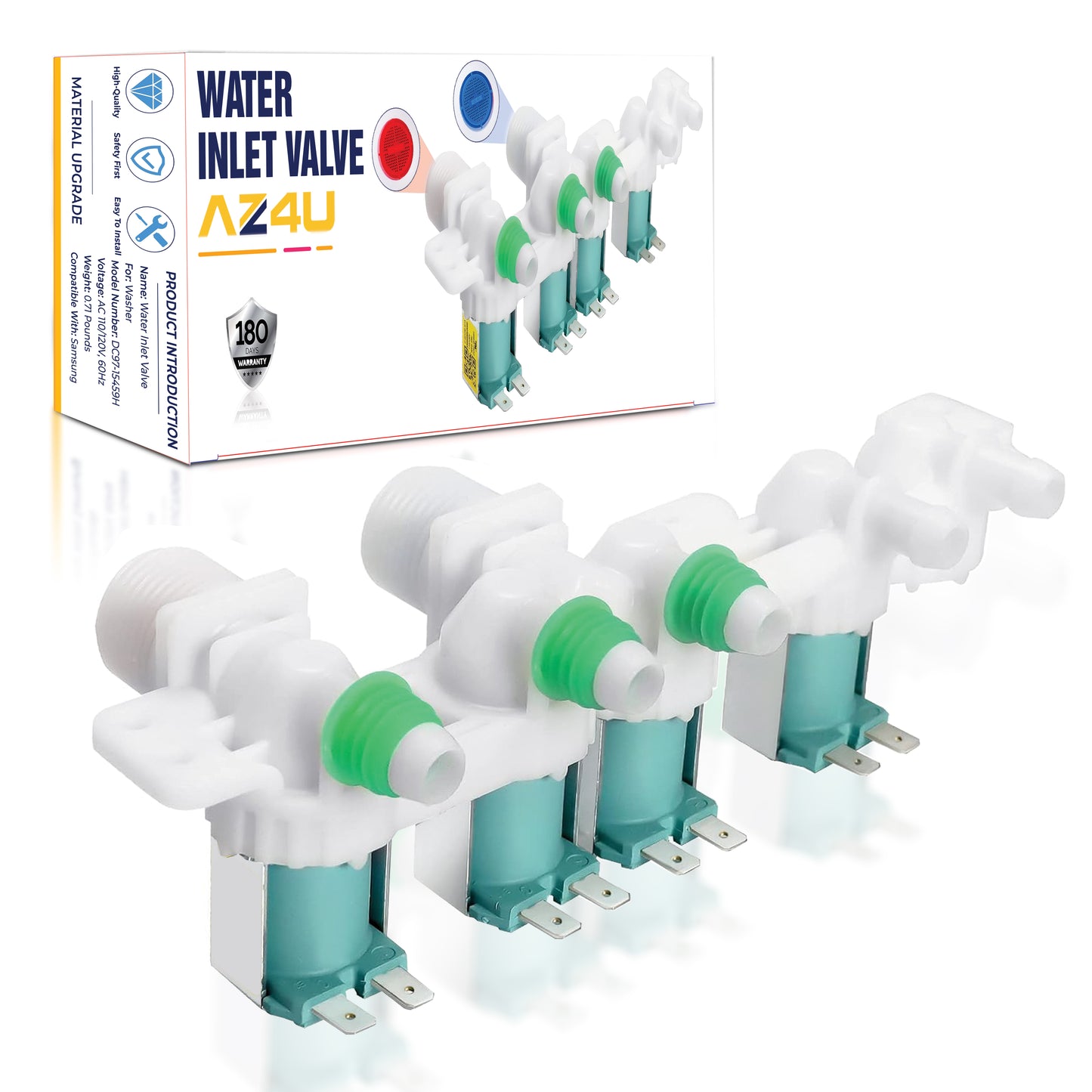 AZ4U Washer Water Inlet Valve Replaces For WA45H7000AW/A2 WA400PJHDWR/AA WA45M7050AW/A4 WA40J3000AW/A2 WA50R5200AW WA50R5400AV WA422PRHDWR/AA WA45H7000AP/A2 WA45H7000AW/AA WA45M7050AW Top Load