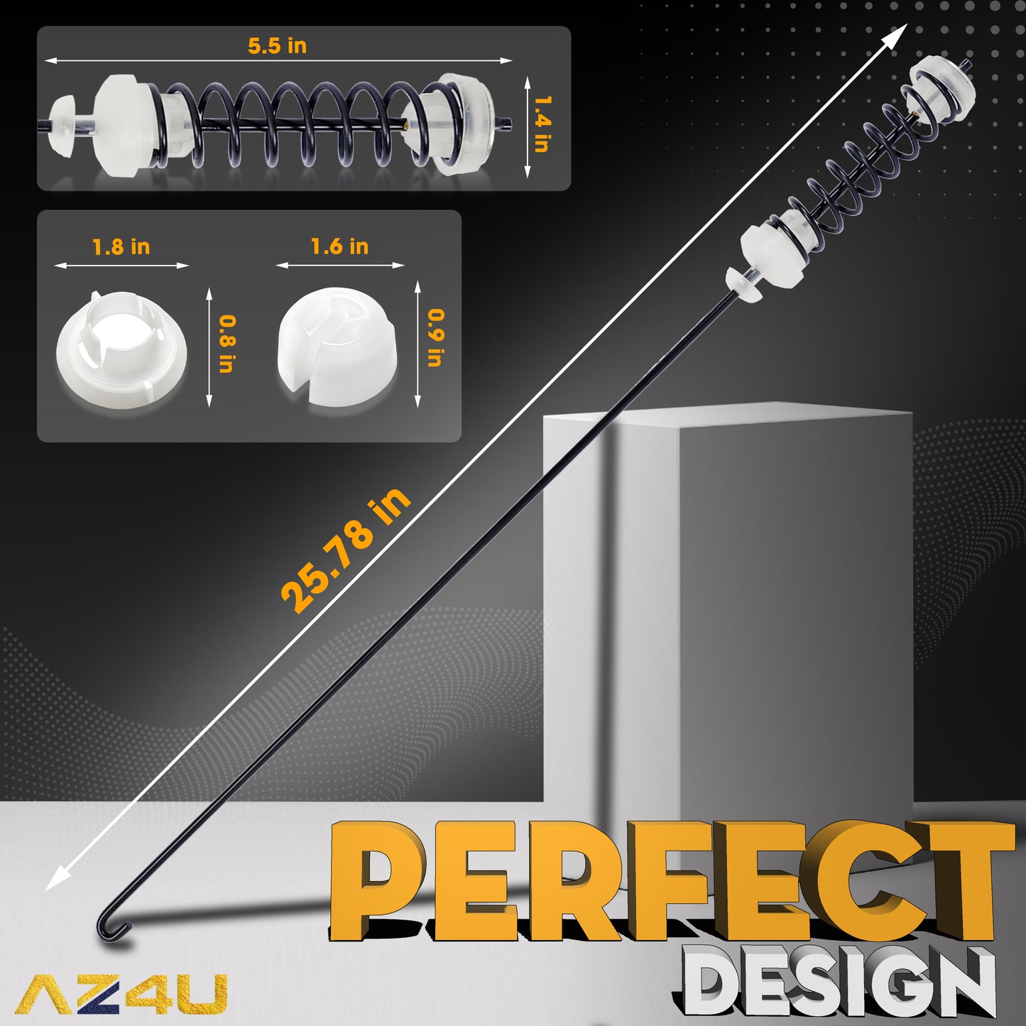 AZ4U 4Pcs Washer Suspension Rod Kit Replaces For NTW4605EW0 NTW4516FW1 NTW4516FW2 NTW4516FW3, WTW4800BQ0 WTW4800BQ1 WET4027HW0 WTW4616FW2 WTW4815EW0 WTW4815EW1 WTW4816FW1 WTW4816FW2 Washer