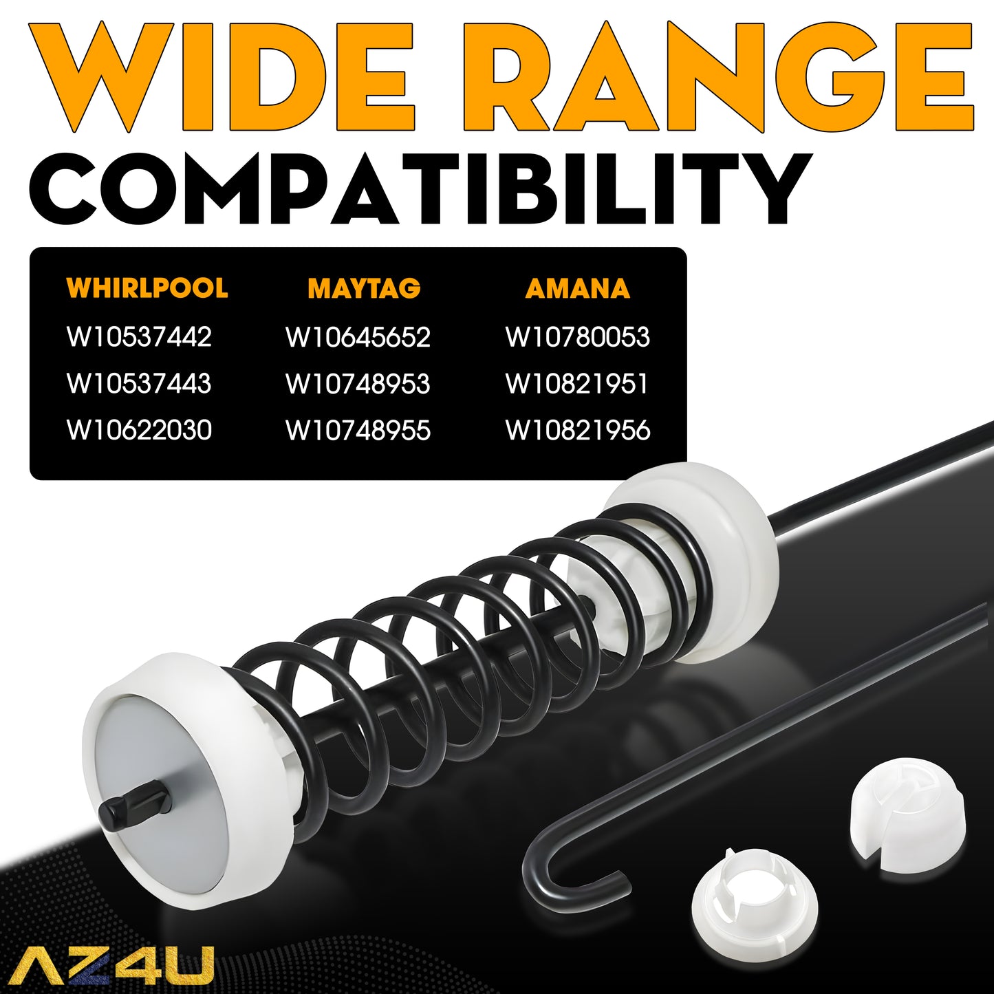 AZ4U 4Pcs Washer Suspension Rod Kit Replaces For NTW4605EW0 NTW4516FW1 NTW4516FW2 NTW4516FW3, WTW4800BQ0 WTW4800BQ1 WET4027HW0 WTW4616FW2 WTW4815EW0 WTW4815EW1 WTW4816FW1 WTW4816FW2 Washer