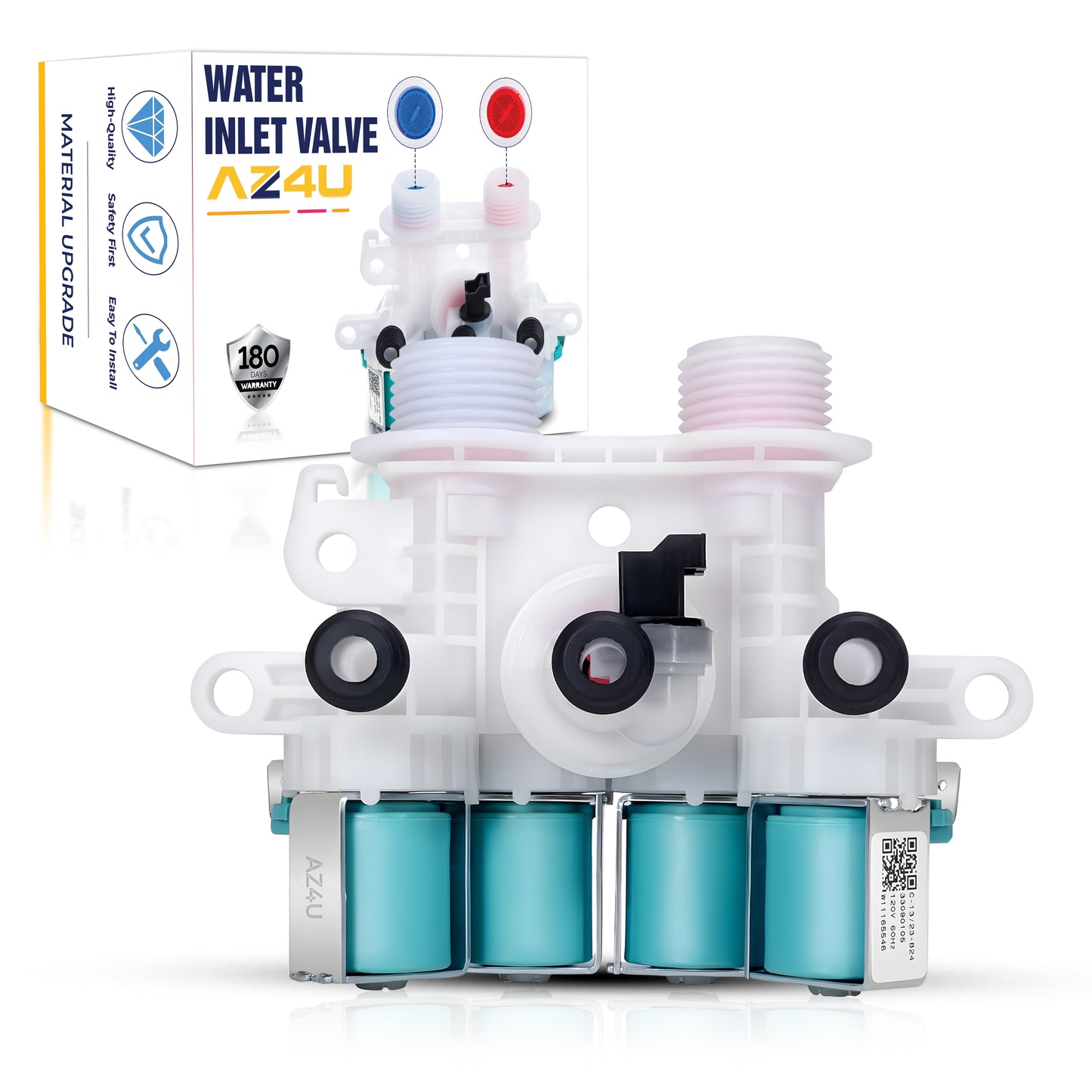 AZ4U Washer Water Inlet Valve Replaces For Bravos XL MVWB765FW0 MVWB835DW2 MVWB855DC2 MVWB835DW3 MVWB835DW1 MVWB835DW4 MVWB766FW0 MVWB765FW1 MVWB765FW2 MVWB765FW3 MVWB855DC3 MVWB766FW1 MVWB865GC0